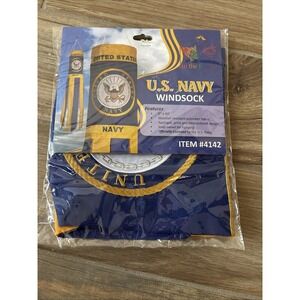 40" USN U.S. United State Navy Emblem Embroidered Nylon Wind Sock Windsock New